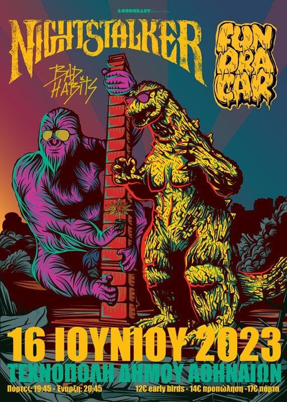 Nightstalker, Fundracar, Bad Habits Τεχνόπολη Fuzzy Hound The Music Blog